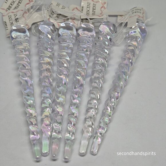 Target Bullseye Playground 2025 Christmas Iridescent Icicles Lot Of 6 - Picture 2 of 5